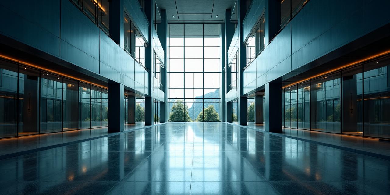 A high-contrast focus on a glass-walled conference room symbolizing transparency and structure